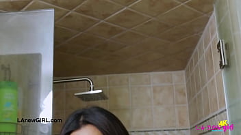 Stunning brunette model enjoys a sensual bath Stunning brunette model enjoys a sensual bath