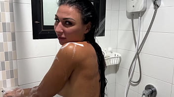 Horny step sister fucked in the shower and covered in bed