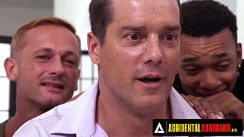 Masseuse scheduled too many clients and gets gangbanged