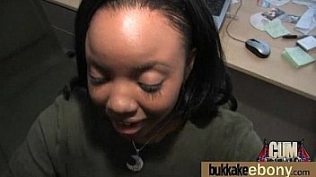 Ebony girl gang banged and covered in cum 17