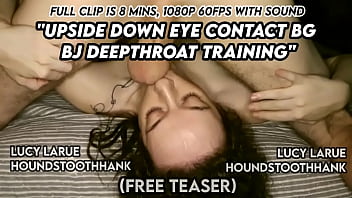 Upside down eye contact bg bj deepthroat training
