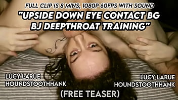 Upside down eye contact bg bj deepthroat training
