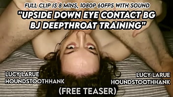 Upside down eye contact bg bj deepthroat training
