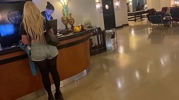 Hot milf plays with her pussy on holiday