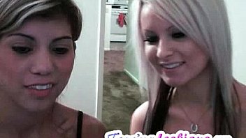 Cute teen lesbians on webcam showing their feet