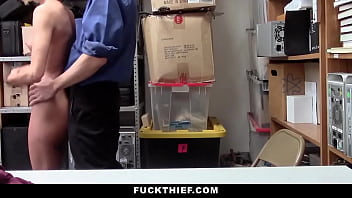 Hard fucked and fucked by security guard for stealing