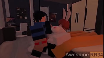 Bunny girl gets banged hard on bed