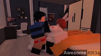 Bunny girl gets banged hard on bed