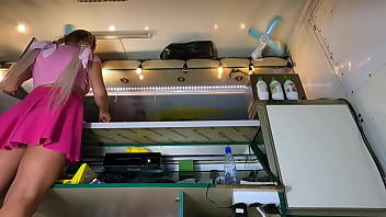 Hot slut showing her naturals boobs at work