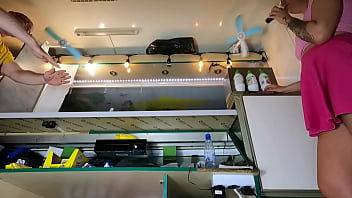 Hot slut showing her naturals boobs at work