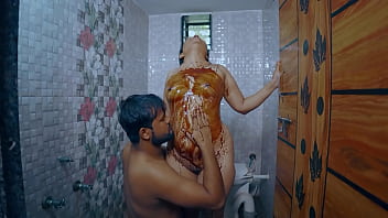 Desi maid fucked hard by her owner in the bathroom for whole night