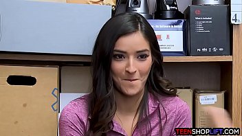 Teen thief caught by a convincing big dick security guard