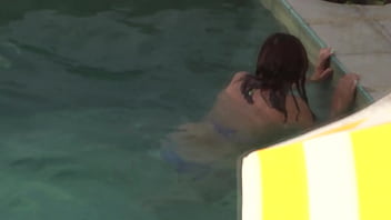 I come back very excited from the beach and have sex with the hotel owner big cumshot on my hairy pussy