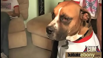 Bukkake ebony babe group fucking 23