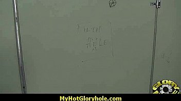Gloryhole cock licking and sucking interracial 16