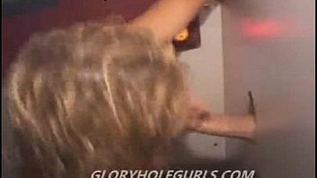 Slut takes on gloryhole dicks