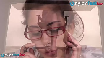 Office secretary nylon feet shoeplay