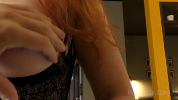 Chubby redhead bitch and her first fuck on camera