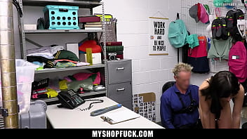 Teen tries to hide a perfume bottle in a drawer but clarke catches her in the act myshopfuck