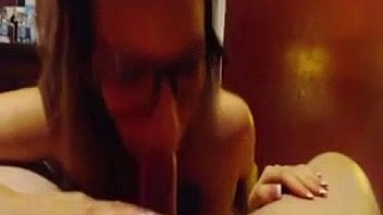 Gorgeous amateur girl friend with big tits sucks cock pov webcam