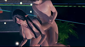 Having fun with dark elf in the pool Having fun with dark elf in the pool