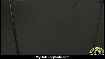 Horny ebony suck the juice from big white gloryhole 1