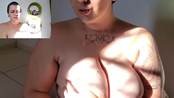 Blowjob titjob fucking pussy with slim white dildo during live stream