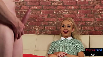 English voyeur teasing pussy in kinky uniform English voyeur teasing pussy in kinky uniform