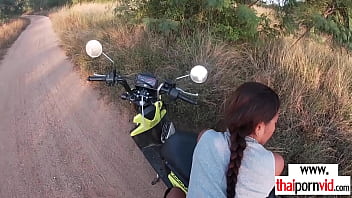 Skinny asian teen with small tits fucked by a huge white cock