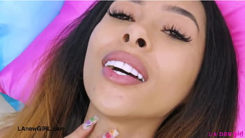 Elegant tiny brunette naked close up