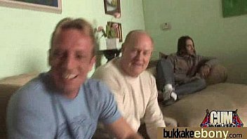 Naughty black wife gang banged by white friends 13