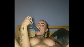 Slutty emo loves to fuck her tight asshole