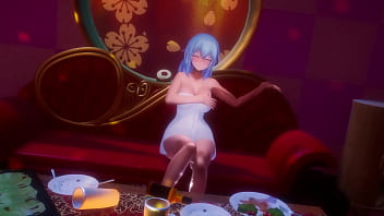 3d hentai iwara having sex with aqua sama in love hotel unity