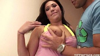 Lovely and busty asian chick gets fingered and rammed hard