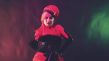 Latex milf with big ass and natural tits shiny fetish and gloves teasing arya grander kinky seduce