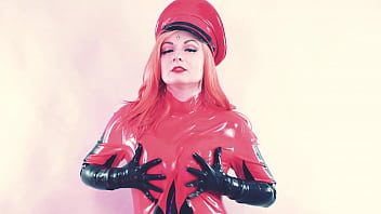 Latex milf with big ass and natural tits shiny fetish and gloves teasing arya grander kinky seduce