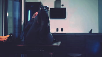 Latex milf with big ass and natural tits shiny fetish and gloves teasing arya grander kinky seduce