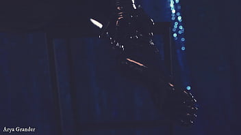 Latex milf with big ass and natural tits shiny fetish and gloves teasing arya grander kinky seduce