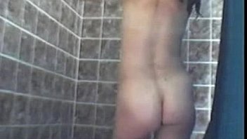 My hot girlfriend taking a shower hidden cam