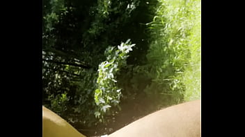 Walking in field dick visible