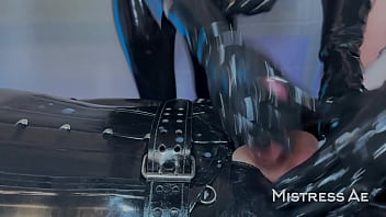 Power tool latex overload & massive cumshot