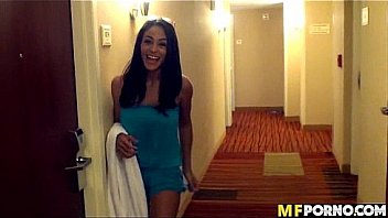 Sunbathing latina fucks white guy 1