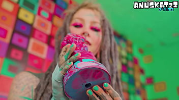 Tattooed teen squirt anal– deep anal play huge toys & prolapse