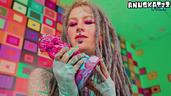 Tattooed teen squirt anal– deep anal play huge toys & prolapse