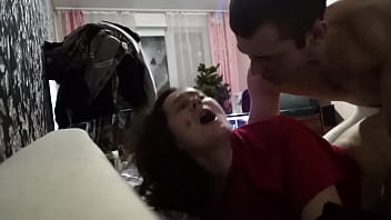 Busty brunette with a big ass fucks her stepbrother