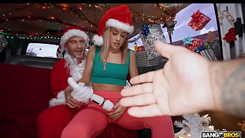 Bangbros ashley alexander uses a magic wand to rub her clit then sucks santa's big cock