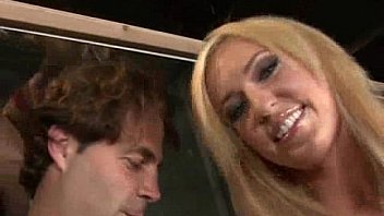 Blonde surrounded by dicks