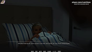 Young blonde babe with big tits rides roommate's big cock and gets a cumshot on her belly taboo university steam game 3d animated hentai game part #9