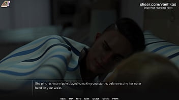 Young blonde babe with big tits rides roommate's big cock and gets a cumshot on her belly taboo university steam game 3d animated hentai game part #9