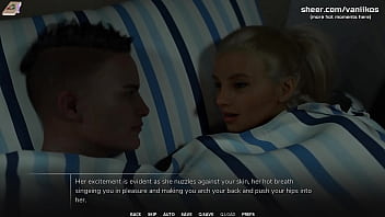 Young blonde babe with big tits rides roommate's big cock and gets a cumshot on her belly taboo university steam game 3d animated hentai game part #9